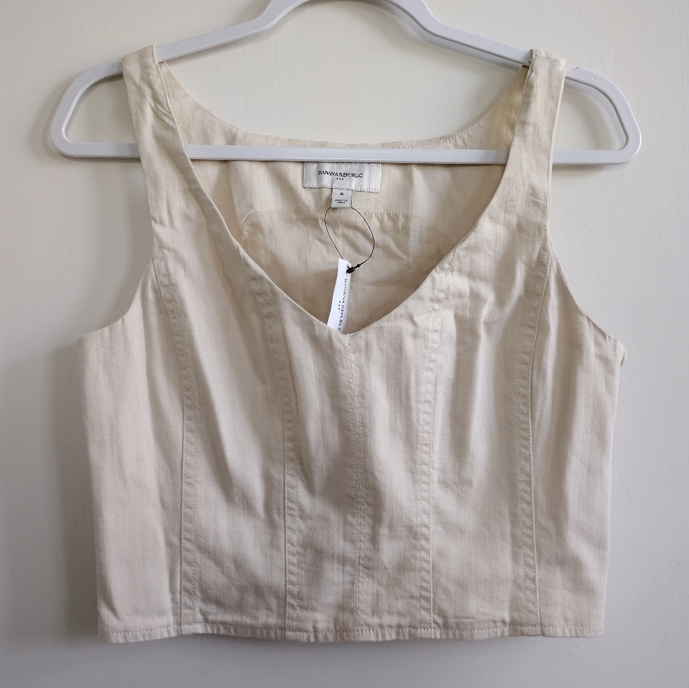 NWT Banana Republic Factory Seamed Cropped Tank Women's size 6